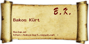 Bakos Kürt névjegykártya